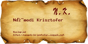Némedi Krisztofer névjegykártya